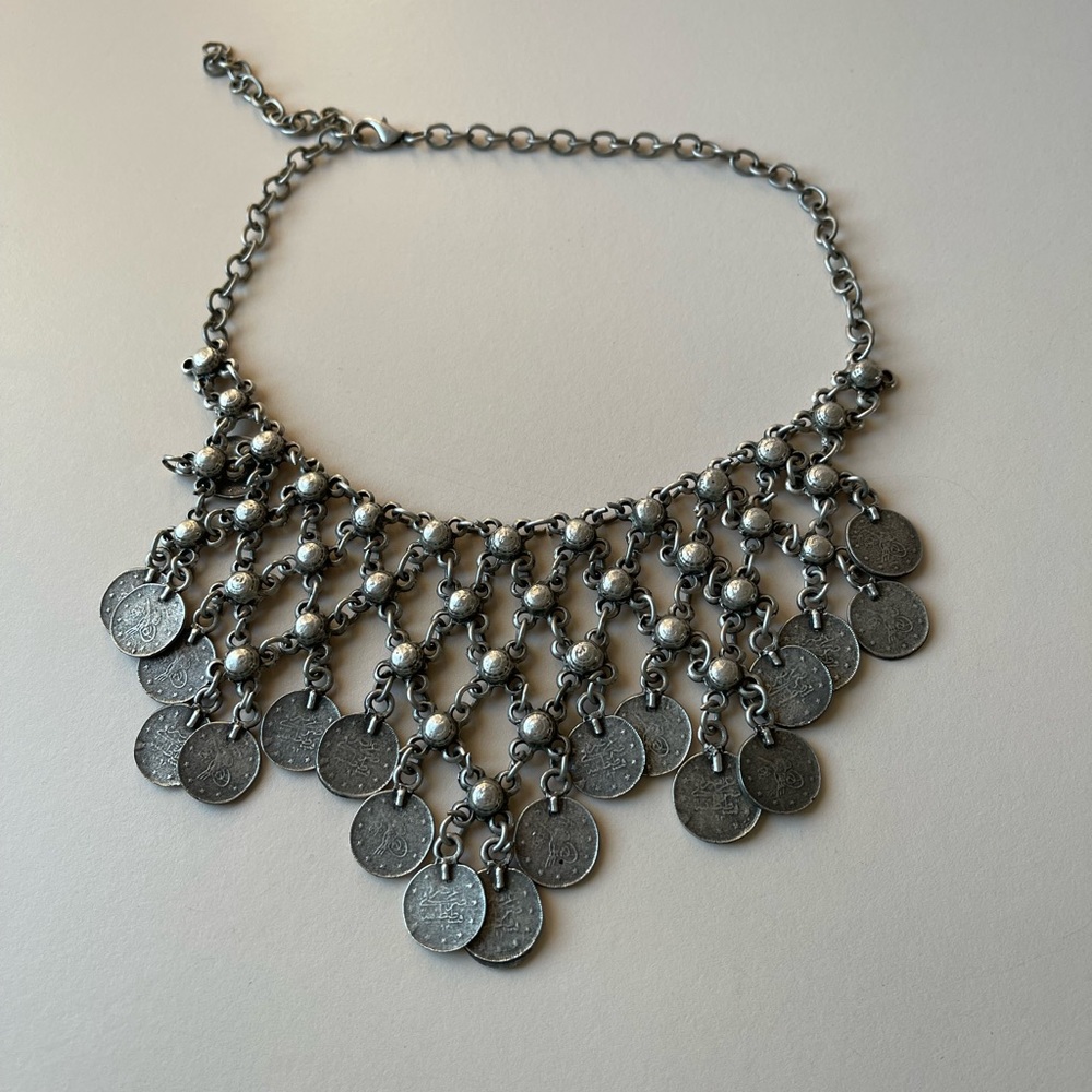 Turkish coin statement necklace